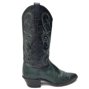 DAN POST Green Leather Cowboy Boots 7.5M